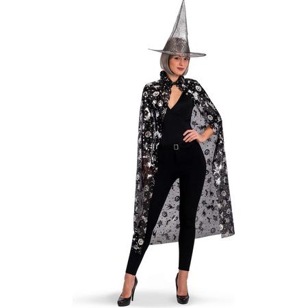 CARNIVAL TOYS - Zwarte en zilverkleurige heksen set voor vrouwen - Accessoires > Supporter Kit
